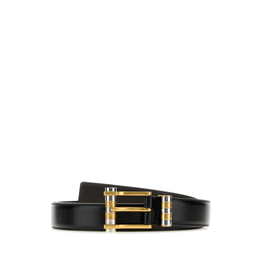 Versace Men Black Leather Belt